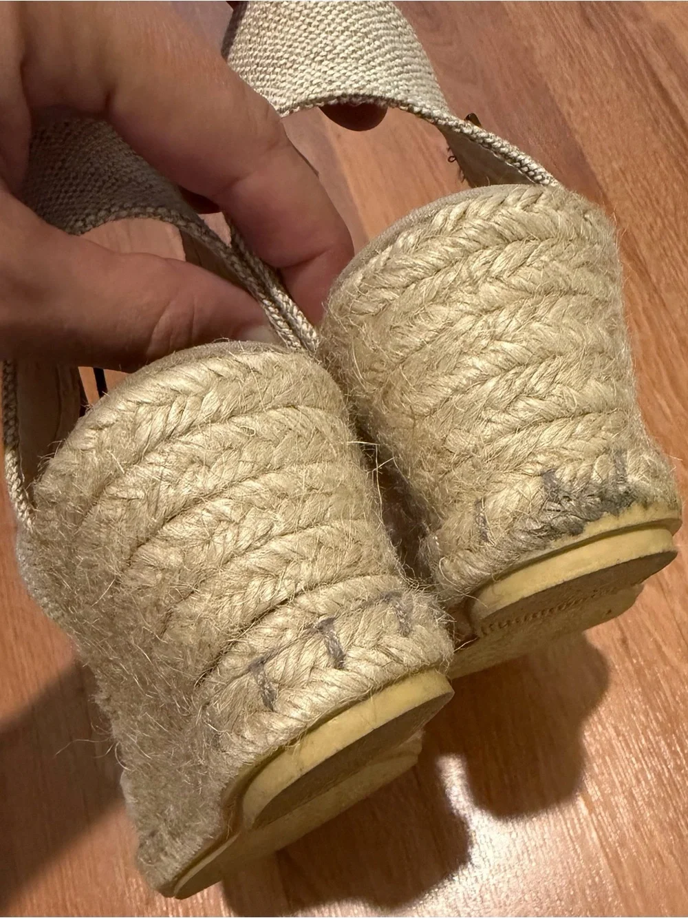 Women's Beige Espadrille Slingback Wedges